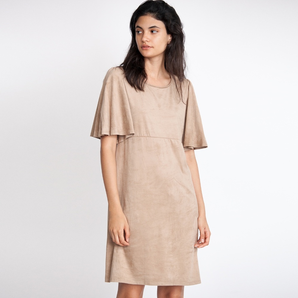 FAUX SUEDE SHIFT DRESS